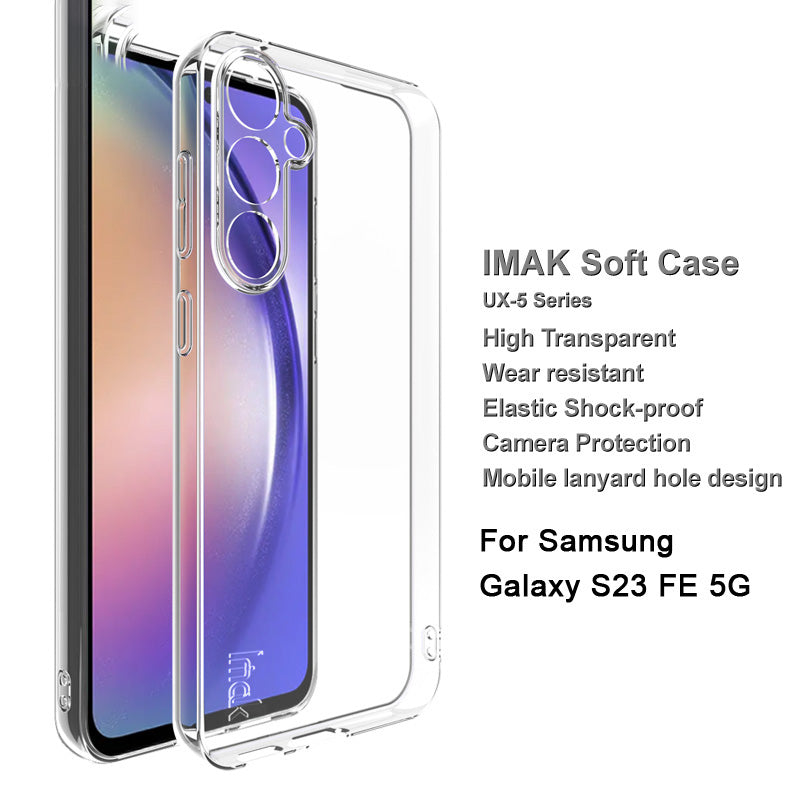 IMAK UX-5-serien til Samsung Galaxy S23 FE Clear Phone Shell Støvtæt cover TPU mobiltelefon etui IMAK UX-5-serien til Samsung Galaxy S23 FE Clear Phone Shell Støvtæt cover TPU mobiltelefon etui